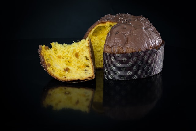 panettone with chocolate topping