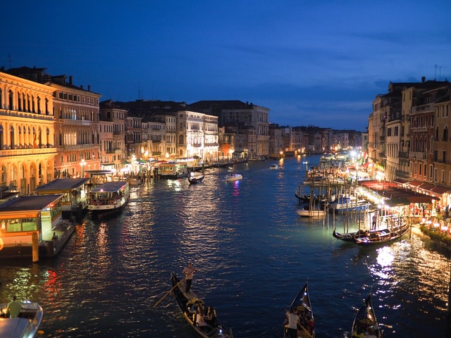 view of venice on new year's eve night
